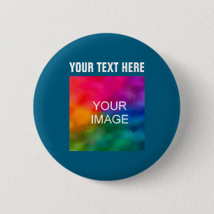 Text Upload Photo Boys Kids Modern Template 6 Cm Round Badge