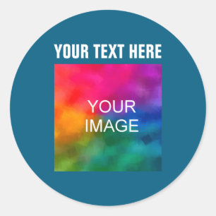 Text Upload Photo Boys Kids Modern Template  Classic Round Sticker