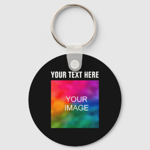 Text Upload Photo Boys Kids Modern Template Key Ring