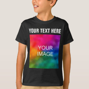 Text Upload Photo Boys Kids Modern Template T-Shirt