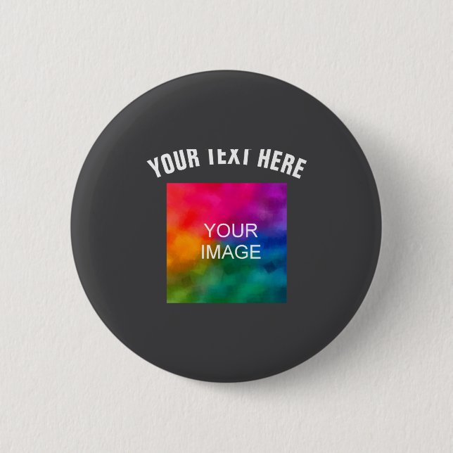 Text Upload Photo Template Boys Kids Modern _1  6 Cm Round Badge (Front)