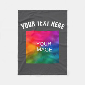 Text Upload Photo Template Boys Kids Modern _1  Fleece Blanket