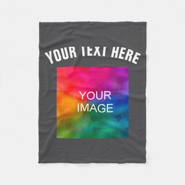 Text Upload Photo Template Boys Kids Modern _1  Fleece Blanket (Front)