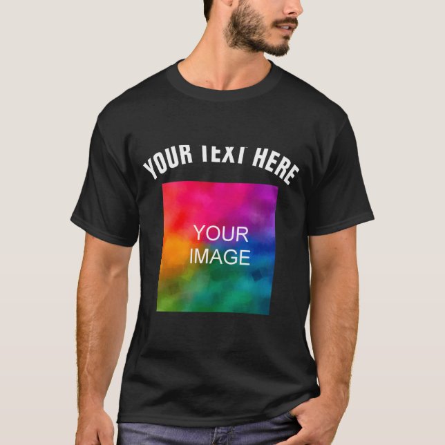 Text Upload Photo Template Boys Kids Modern _1  T-Shirt (Front)