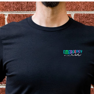Text Wavy Emergency Male Nurse T-Shirt