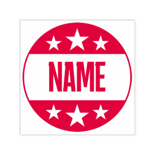 Text with Classic Circle Stars Self-inking Stamp