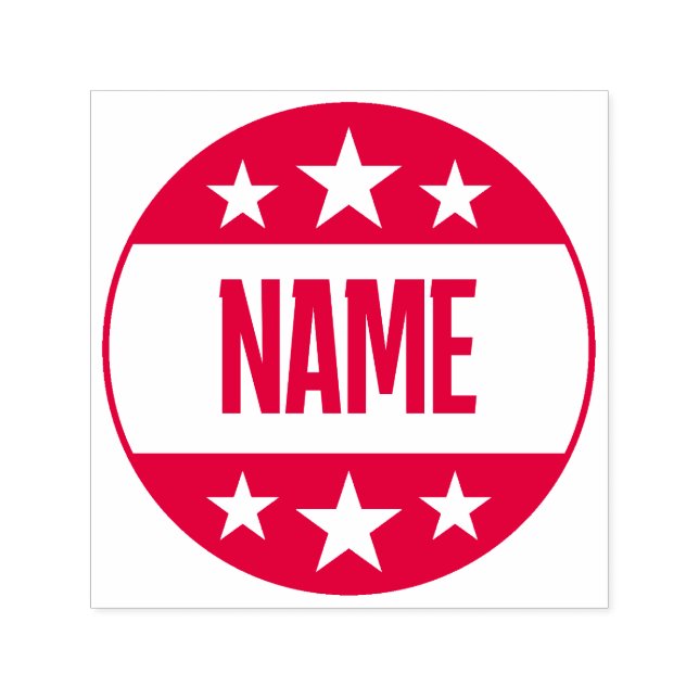 Text with Classic Circle Stars Self-inking Stamp (Design)