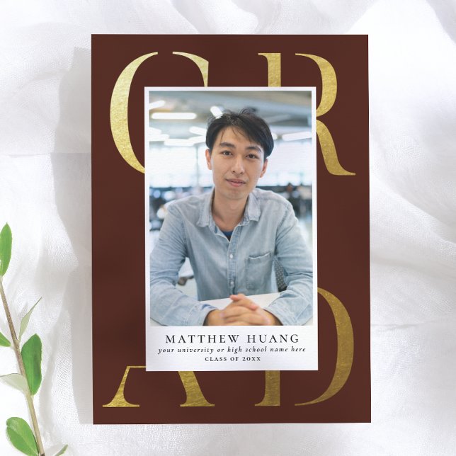 Textbook Burgundy Typography Graduate Announcement (Creator Uploaded)