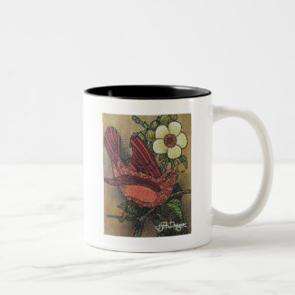 Textile Art Bird Coffee Mug