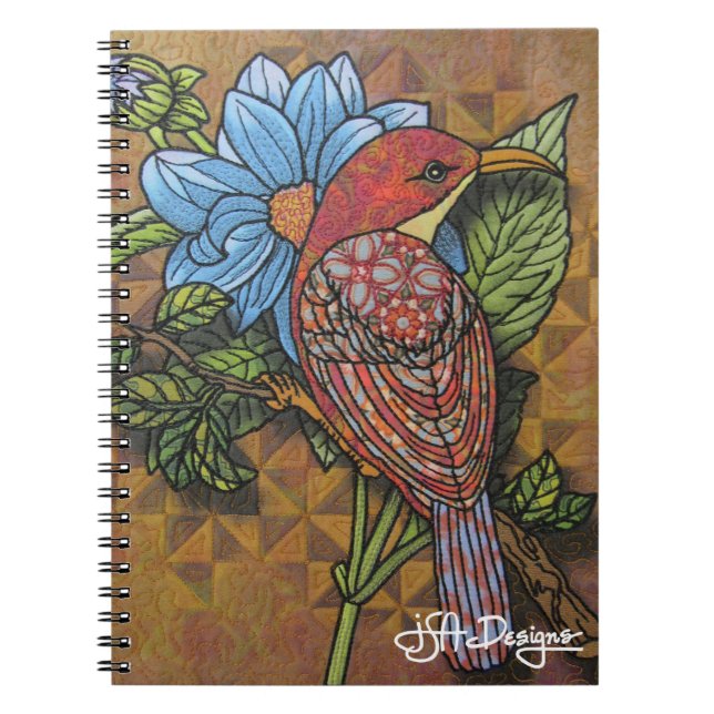 Textile Art Bird Notebook (Front)