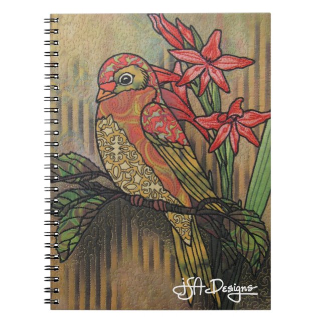 Textile Art Bird Notebook (Front)