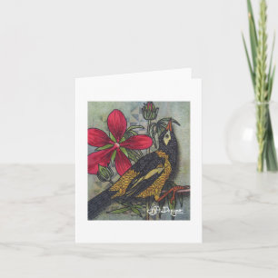 Textile Art Bird Notecard