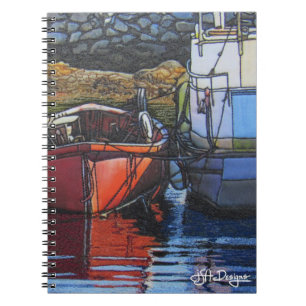 Textile Art Boat Notebook