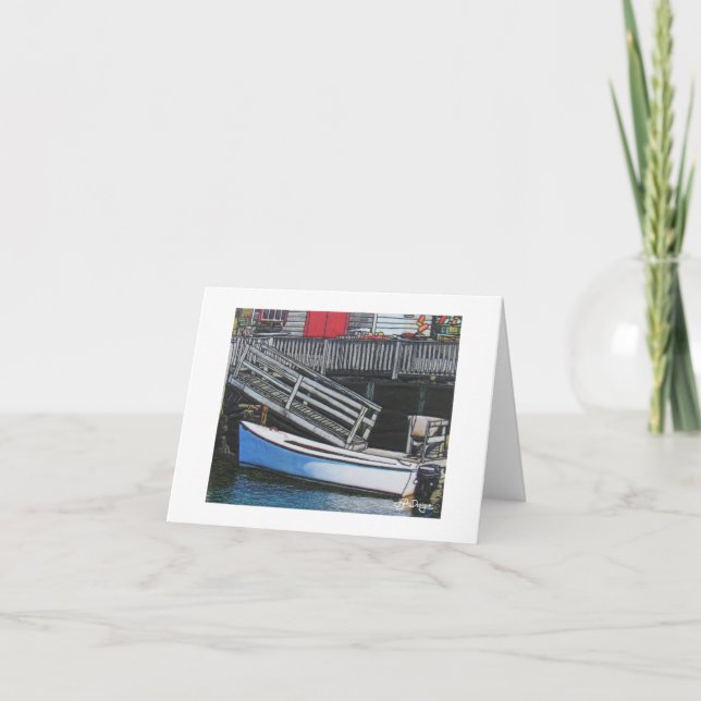 Textile Art Boat Notecard (Front)