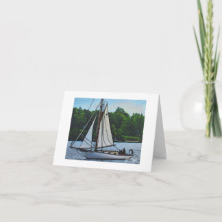 Textile Art Boat Notecard