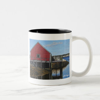 Textile Art Boathouse Coffee Mug