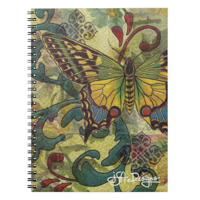 Textile Art Butterfly Notebook (Front)