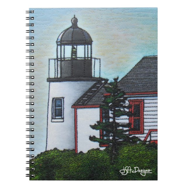 Textile Art Lighthouse Notebook (Front)