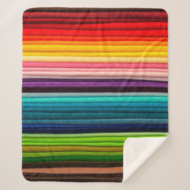 Textile colour colourful fabric sherpa blanket (Front)