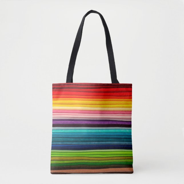 Textile colour colourful fabric tote bag (Front)