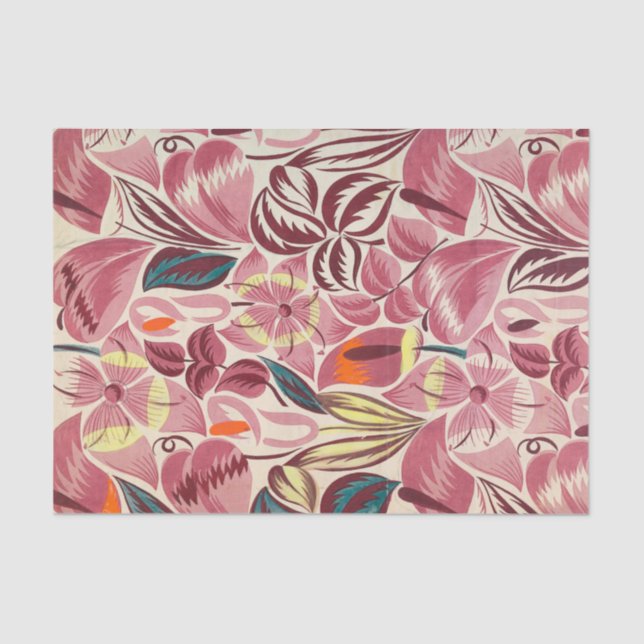 Textile Design Tropical Flowers by Anonymous Tissue Paper (Front)