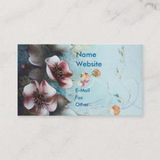 Textile Designs Pink  Flowers Business Card