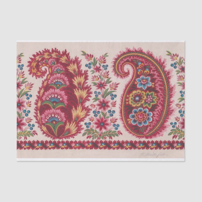 Textile Designs With Paisley Motifs by Anonymous Tissue Paper (Front)