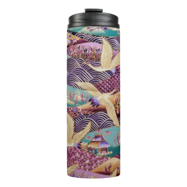Textile fabric cloth pattern thermal tumbler (Front)
