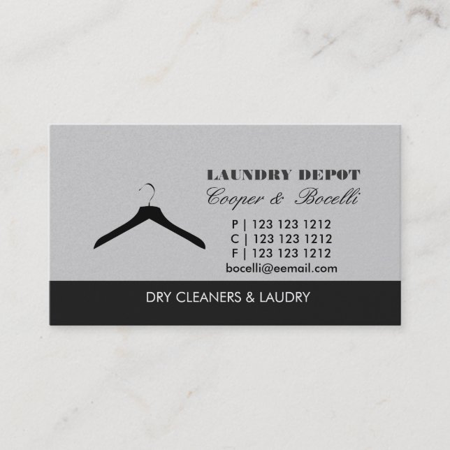 Textile Fashion Boutique Minimal Hanger Business Card (Front)