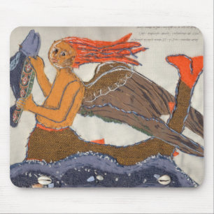 Textile Fish & Mermaid mousemat