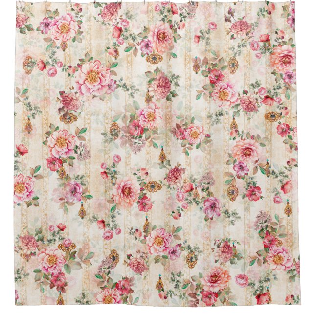 Textile floral flower texture patternsabstract, ba shower curtain (Front)