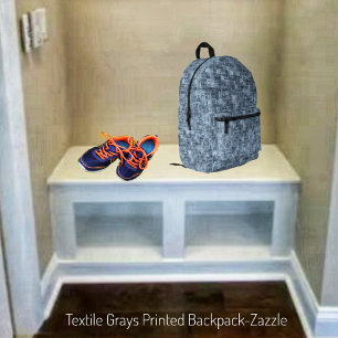 Textile Greys  Printed Backpack