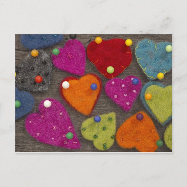 textile heart decoration postcard (Front)