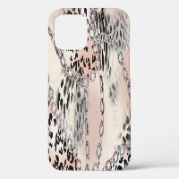 Textile Leopard: Floral Chain Pattern.
