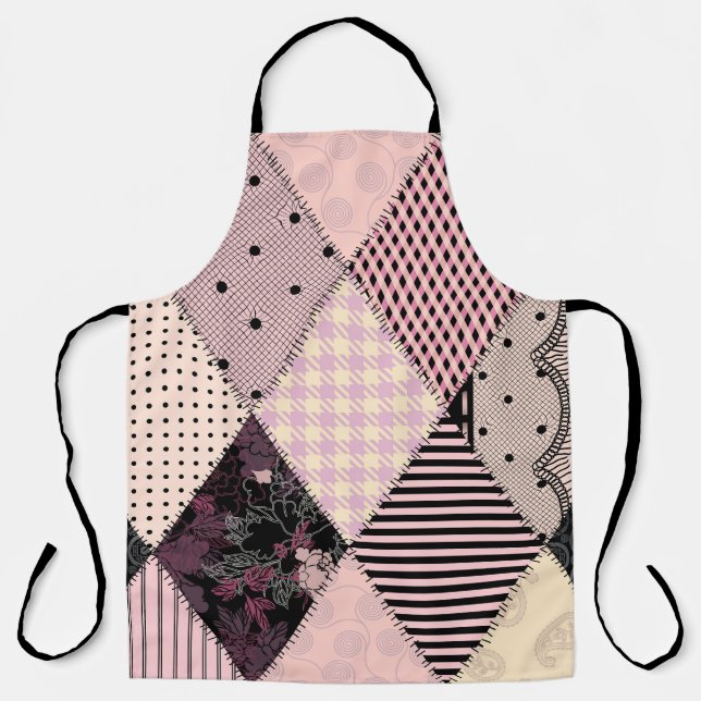 Textile Lingerie: Patchwork Vintage Pattern Apron (Front)