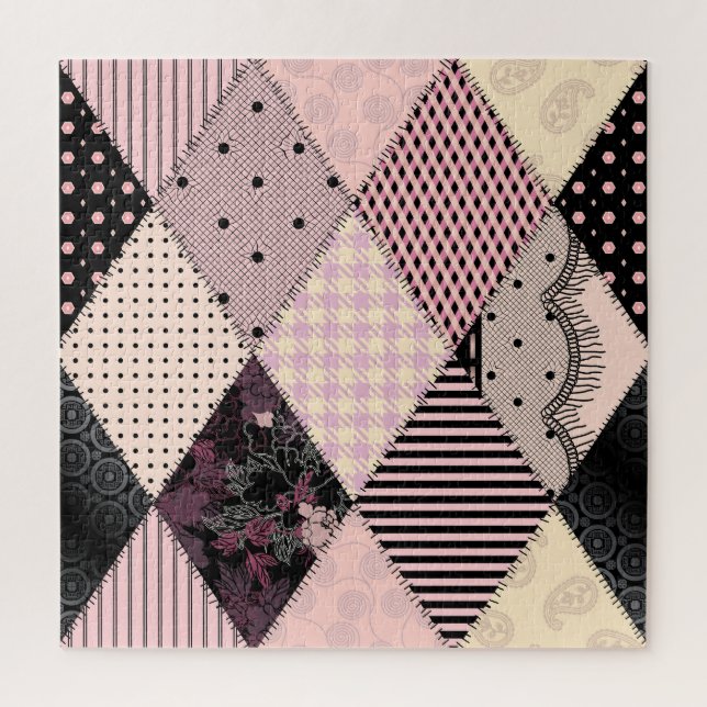 Textile Lingerie: Patchwork Vintage Pattern Jigsaw Puzzle (Vertical)