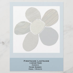 Textile Material Flower Collage DIY Colour Letterhead