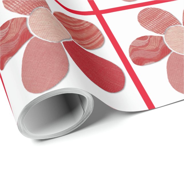 Textile Material Flower Collage DIY Colour Wrapping Paper (Roll Corner)