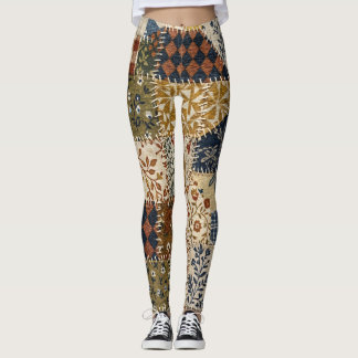 Textile mosaic in vintage style. leggings