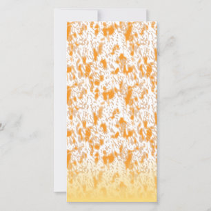 Textile pattern featuring a vibrant orange and gol announcement