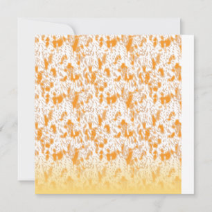 Textile pattern featuring a vibrant orange and gol announcement