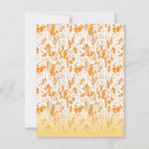 Textile pattern featuring a vibrant orange and gol announcement