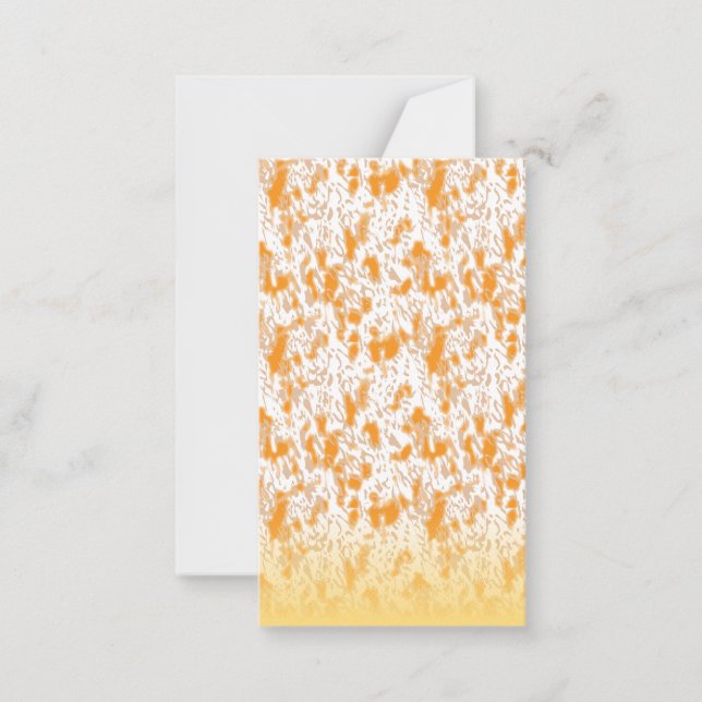 Textile pattern featuring a vibrant orange and gol card (Front)
