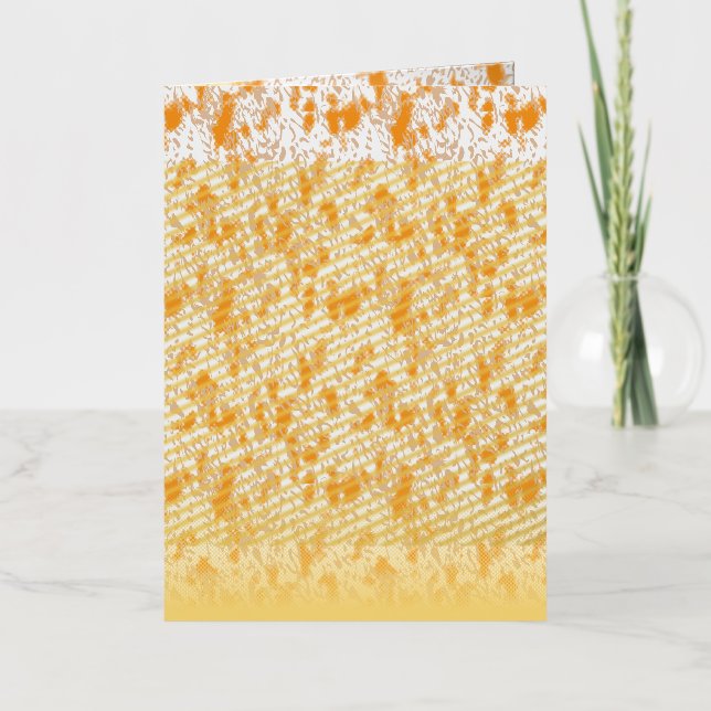 Textile pattern featuring a vibrant orange and gol foil holiday card (Front)