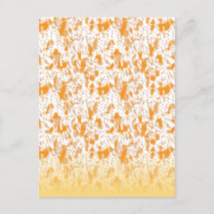 Textile pattern featuring a vibrant orange and gol holiday postcard