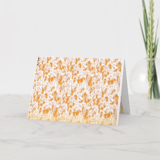 Textile pattern featuring a vibrant orange and gol invitation (Front)