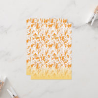 Textile pattern featuring a vibrant orange and gol