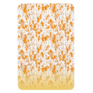 Textile pattern featuring a vibrant orange and gol magnet
