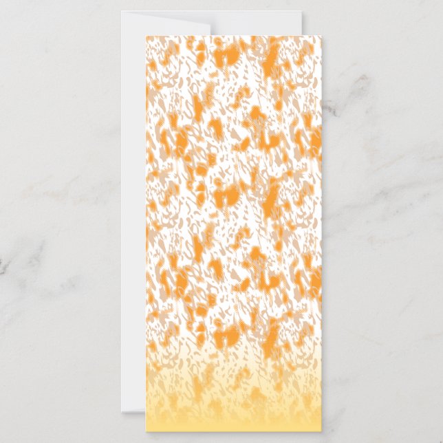Textile pattern featuring a vibrant orange and gol magnetic invitation (Front)