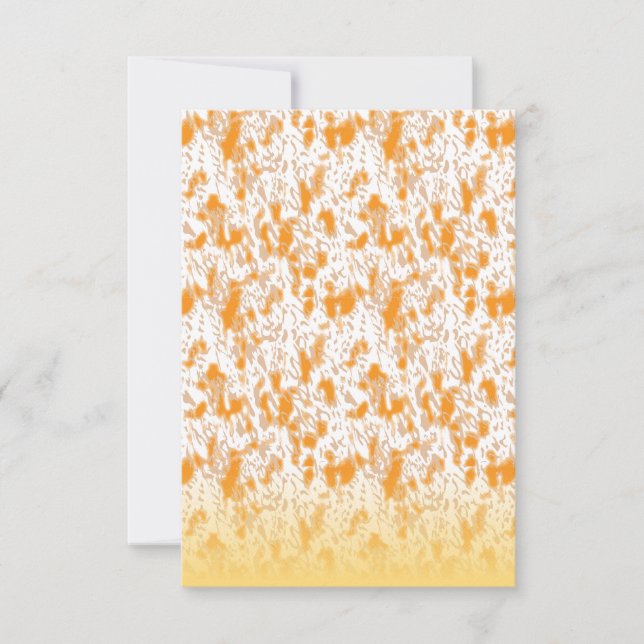 Textile pattern featuring a vibrant orange and gol thank you card (Front)